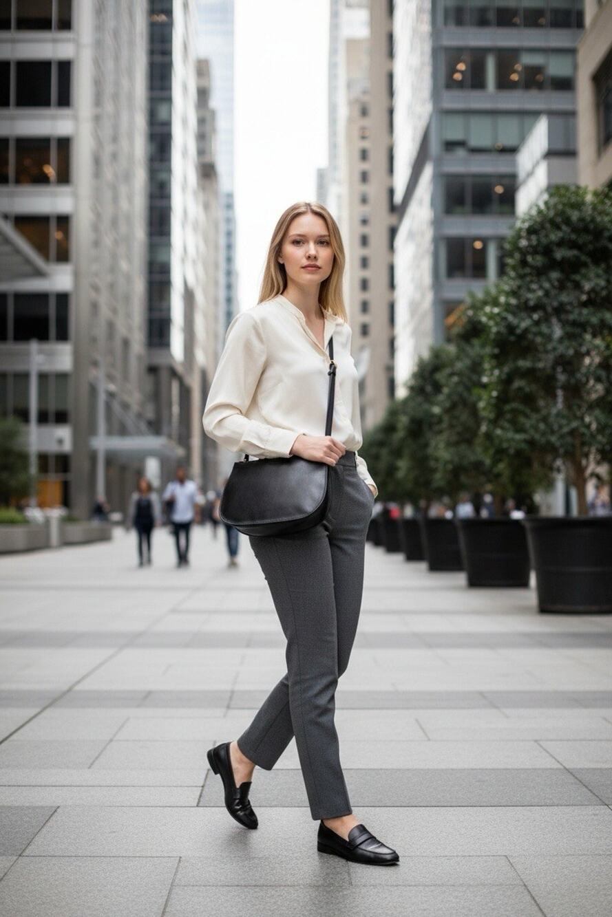 Lo & Sons Waverly 2 Crossbody Saffiano Leather Charcoal Grey Convertible Bag